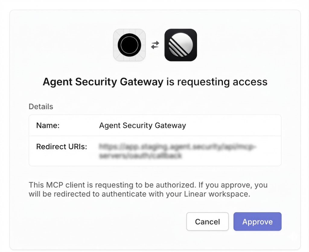 Entering the Linear MCP URL
